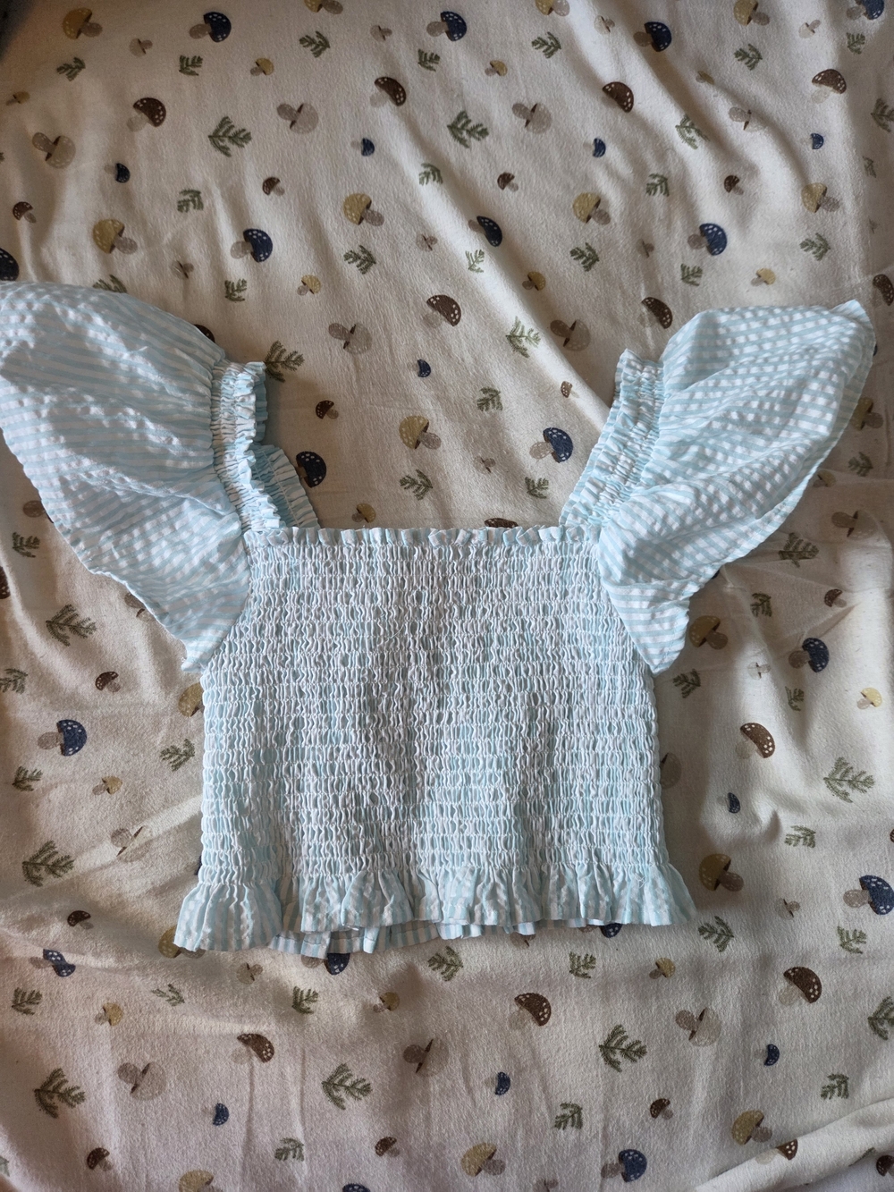 Steve Madden BB Dakota Smocked Puff Sleeve Crop Top